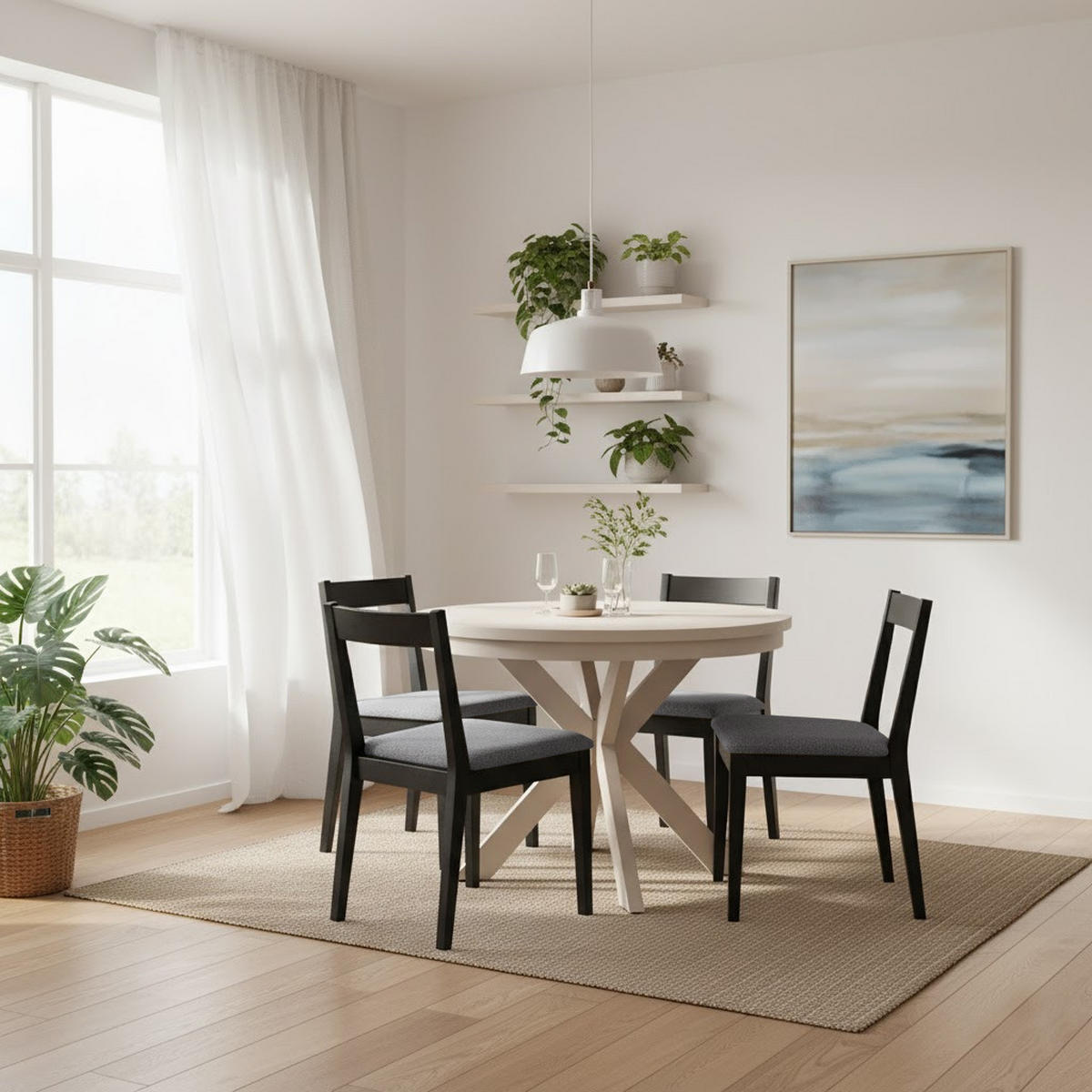 STUHL Moden mit schwarzen Holzbeinen, Polsterstuhl, Dunkelgrau - Dunkelgrau/Schwarz, Holz (45/84/45cm) - Beautysofa