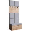 GARDEROBE Margaret I 81/203/43 gepolsterten Paneelen - Schwarz/Eiche Artisan, Holzwerkstoff/Kunststoff (81/203/43cm) - Beautysofa