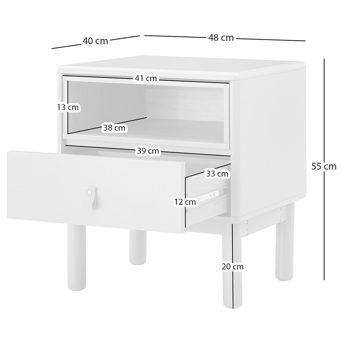 NACHTKOMMODE - Braun/Olivgrün, Holz/Holzwerkstoff (48/55/40cm) - home24