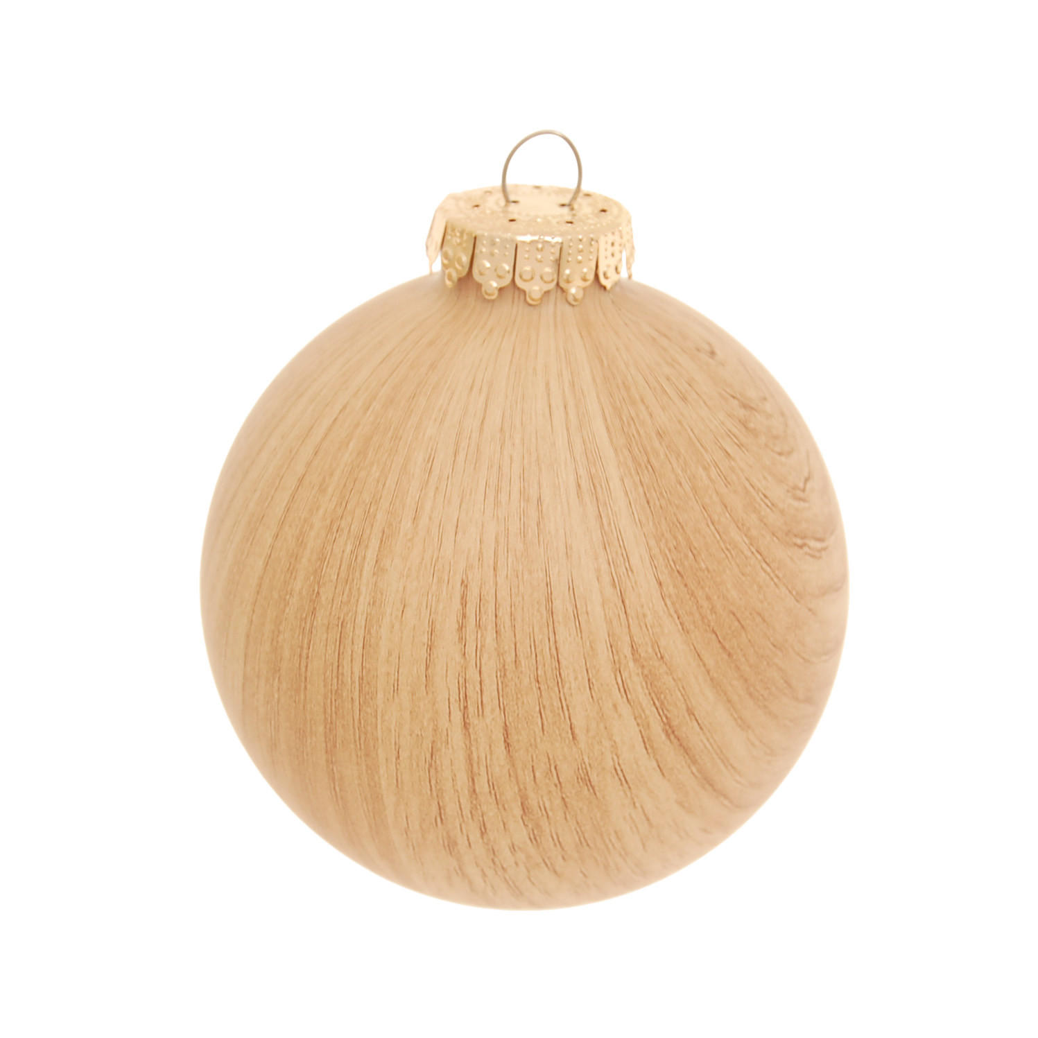 CHRISTBAUMKUGEL Holzoptik Braun 8cm (Glas / 1 Stk.) - Braun, Glas (8/8/8cm) - Krebs Glas Lauscha