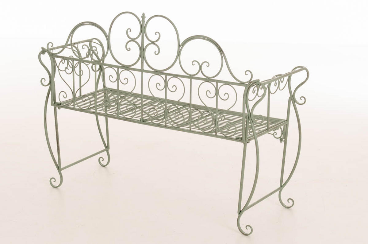 GARTENBANK Lenar Metall Grün 128x46x94cm Metallbank - Grün, Metall (128/94/46cm) - DELUKE