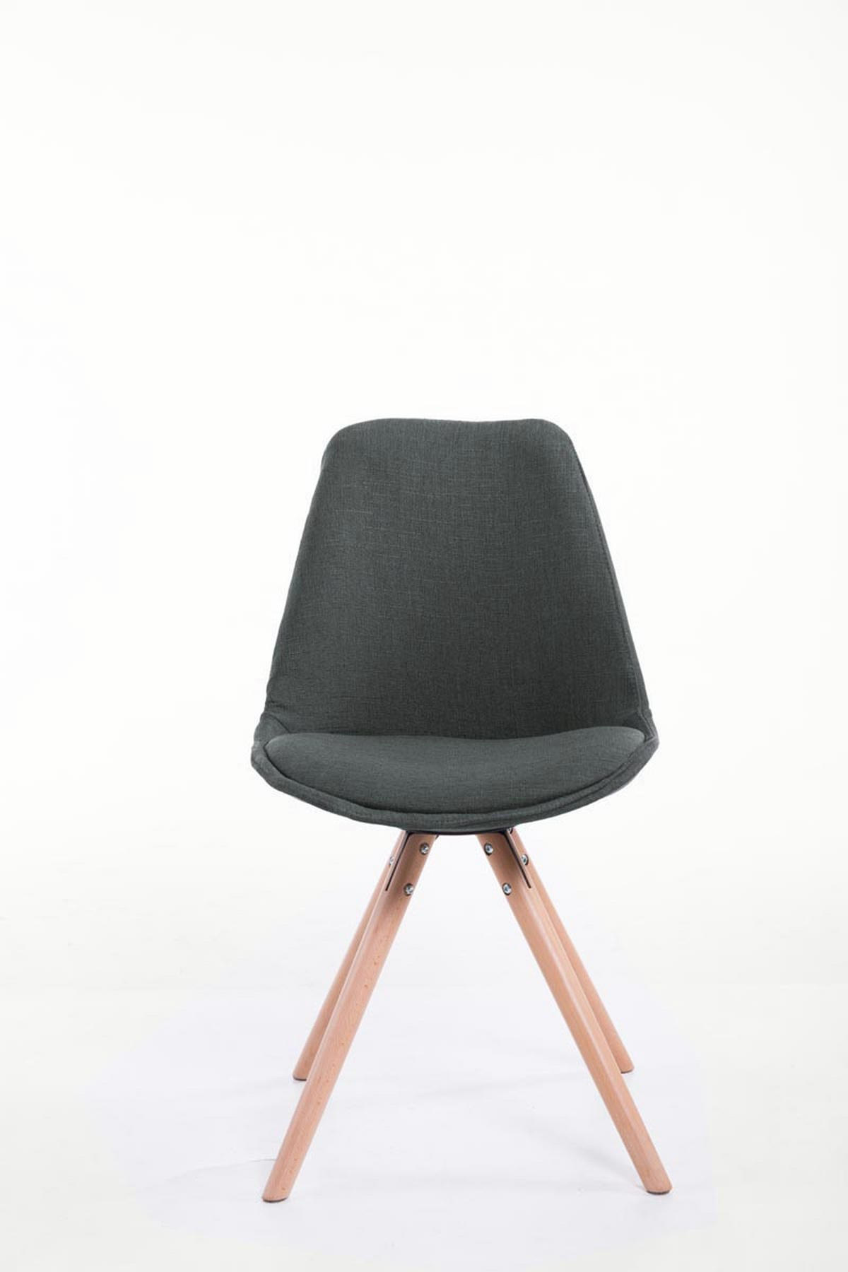 STUHL Stoff dunkelgrau - Eukalyptusholzfarben/Dunkelgrau, Holz/Textil (48/84/56cm) - CLP