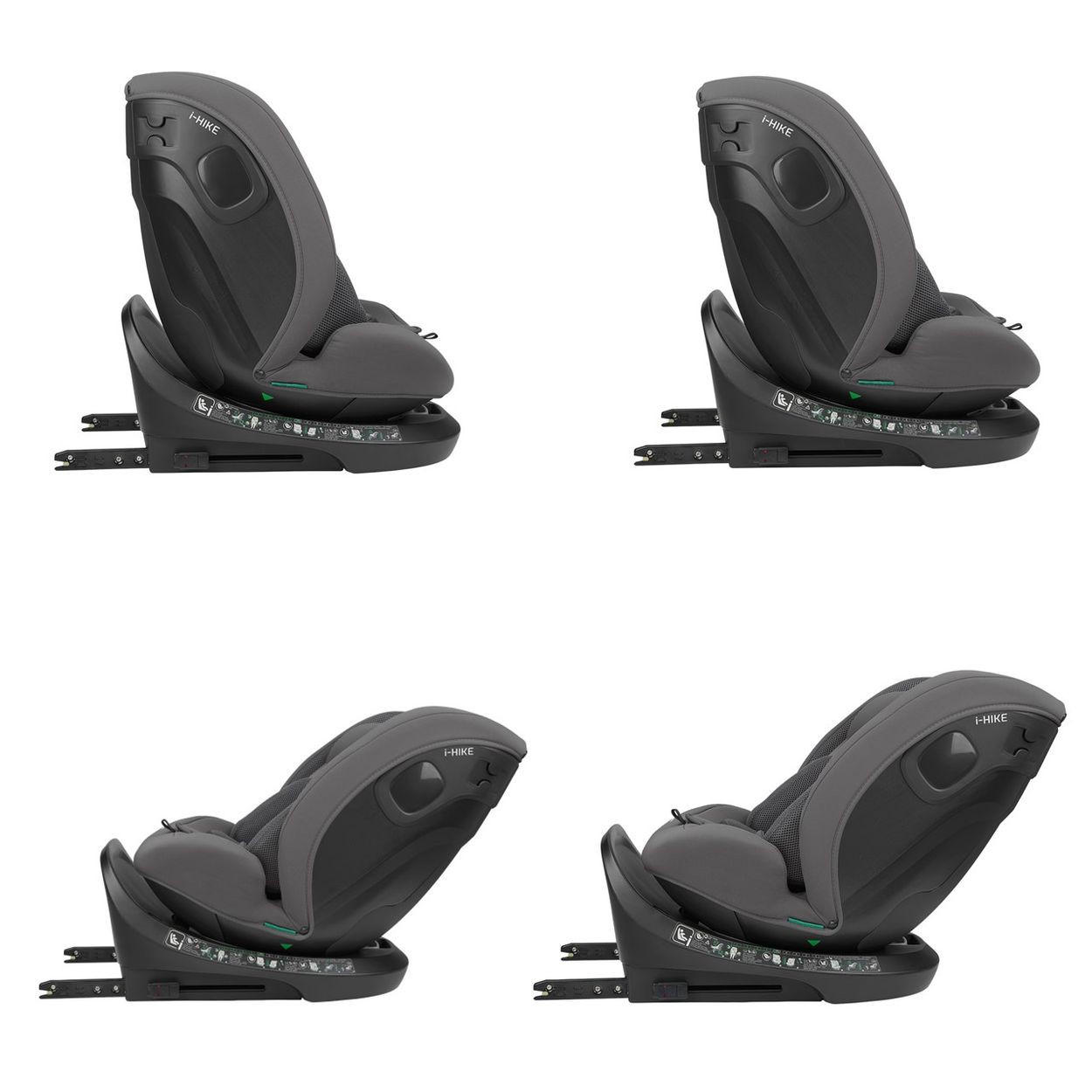 KINDERSITZ i-Size i-Hike grau (40-150 cm) Isofix, 360° drehbar, verstellbar - Grau, Kunststoff (44/58/53cm) - Kikka boo