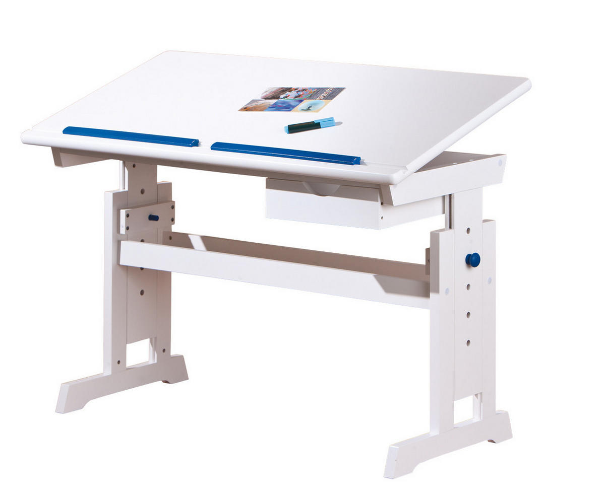 SCHREIBTISCH Weiß - Weiß, Holzwerkstoff (109/63/55cm) - ebuy24