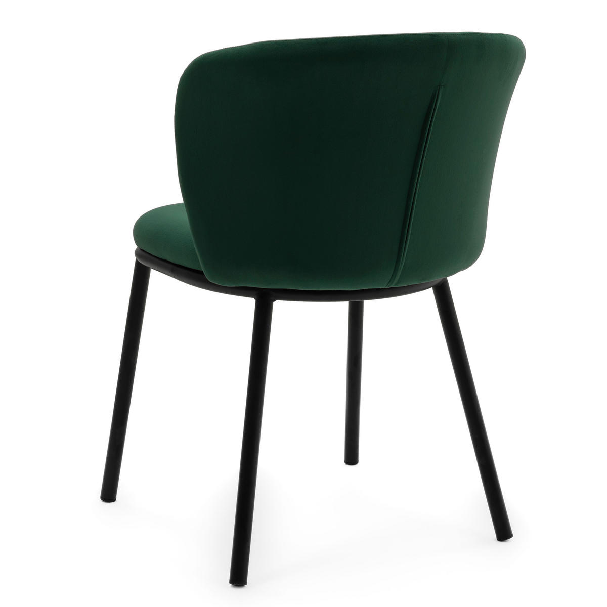 STUHL BARI gepolsterter mit Steppung - grün - Samt Velour - Schwarz/Grün, Textil/Metall (54/81/57cm) - NEW HOME