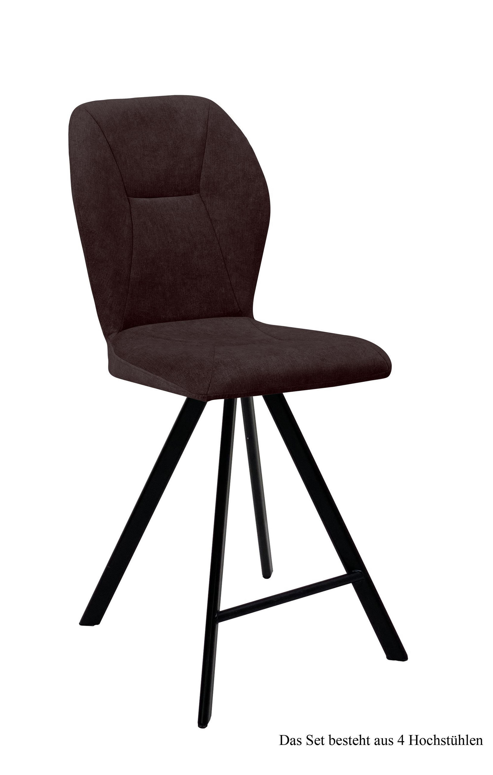 THEKENSTUHL drehbar (4er-Set) Diantha 51x109x60 Schwarz/Espresso - Dunkelbraun/Schwarz, Kunststoff (60/109/51cm) - 58aufmkessel