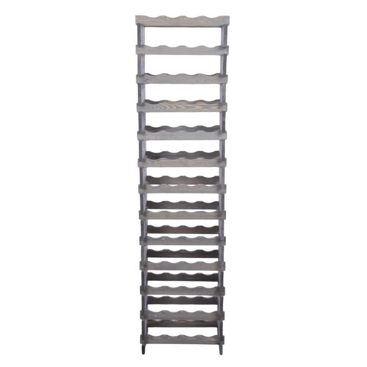 WEINREGAL VINOTECA FLEX PRO HxBxT 177x46x28cm 52 Flaschen auf 13 Ebenen Grau - Grau, Holz (46/177/28cm) - PROREGAL