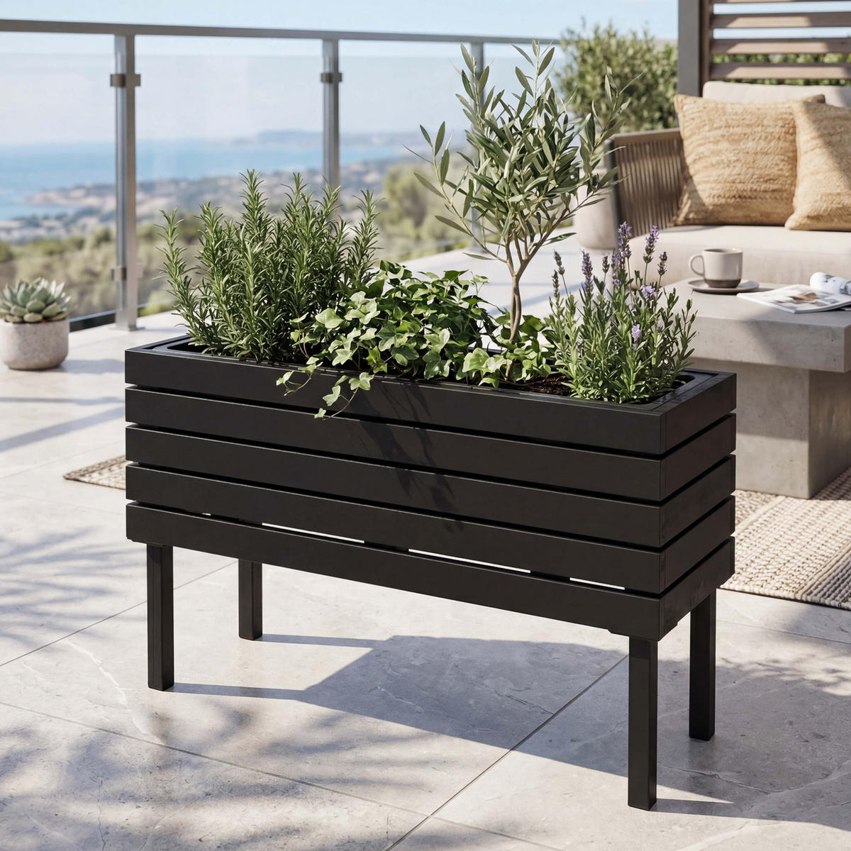 PFLANZKASTEN Schwarz - Schwarz, Holz (62/36/22cm) - MCW
