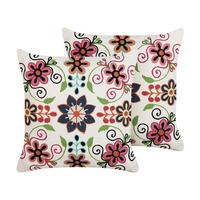 DEKOKISSEN 2er-Set Bunt 50/50 cm Bahraich - Multicolor, Naturmaterialen/Textil (50/50cm) - Beliani