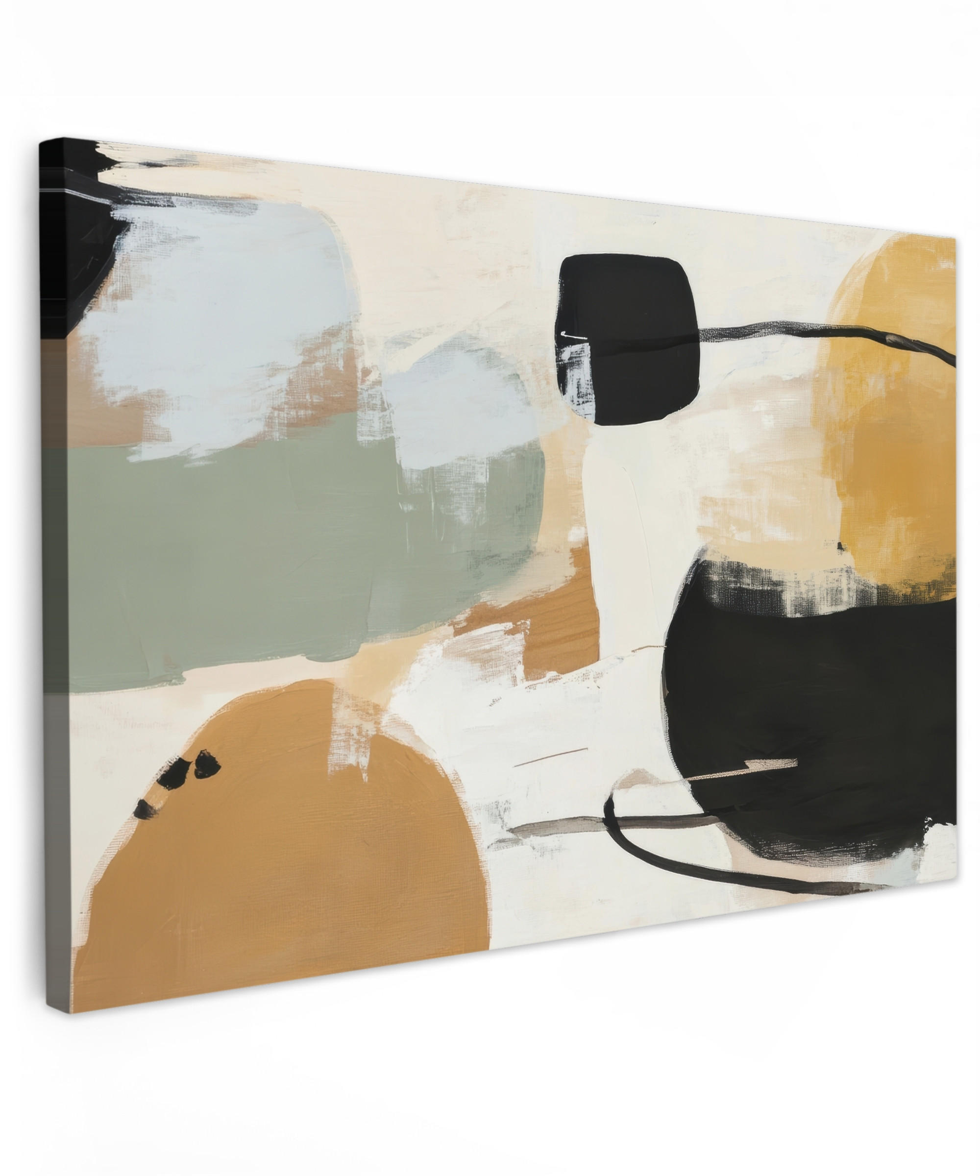 LEINWANDBILD Farbe - Abstrakt - Farben Groß 140x90 cm - Currygelb, Textil (140/90cm) - MuchoWow