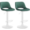 BARHOCKER 2er Set Samt grün - Weiß/Grün, Textil/Metall (42/86/46cm) - CLP