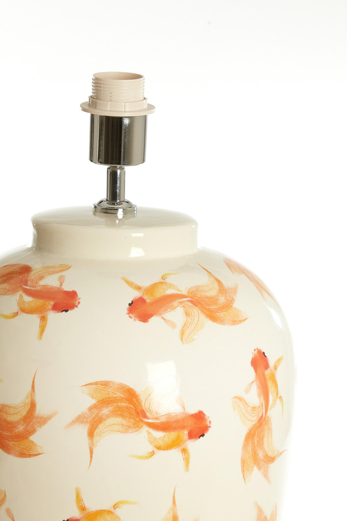 LAMPENFUSS Fisch Weiß Ø28/52 cm - Weiß, Keramik (28/28/42cm) - Light & Living