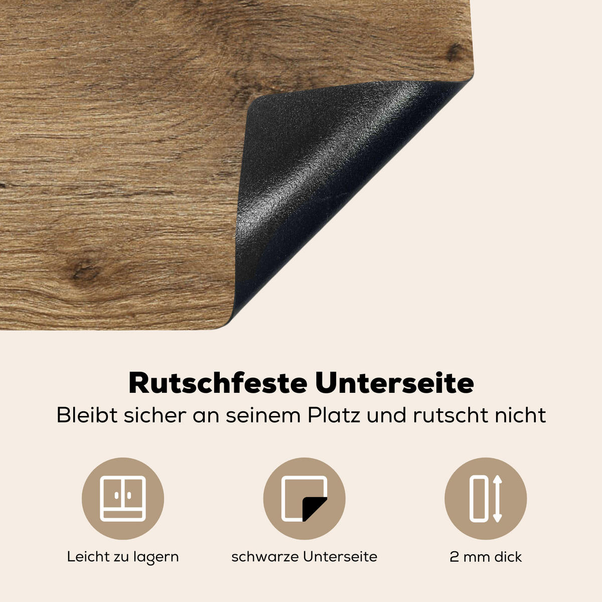 HERDABDECKPLATTE Holz - Braun - Holzoptik 76x51 cm - Eichefarben, Kunststoff (76/0.2/51.5cm) - MuchoWow