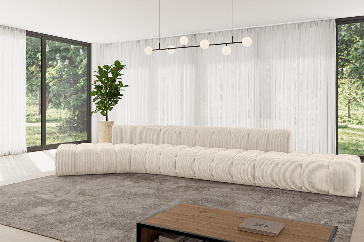 ECKSOFA modulares Sofa Solven-L2 - 471x174x70 cm Beige - Beige, Holzwerkstoff/Textil (471/174cm) - ALTDECOR