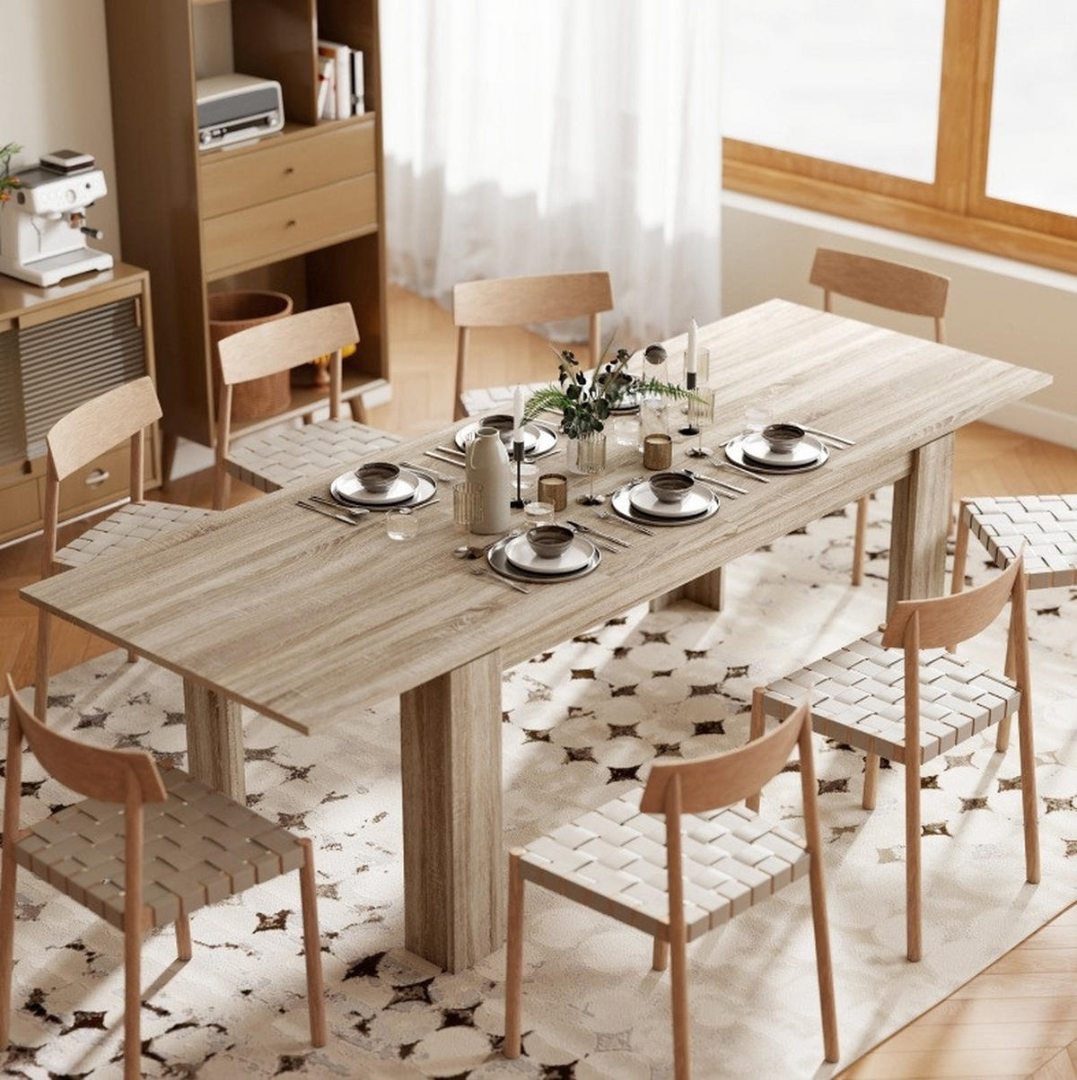 AUSZIEHTISCH 180/90/76,6 cm in Eichefarben – ausziehbar auf 260 cm - Eichefarben, Holz (260/90/76.6cm) - BEAOK