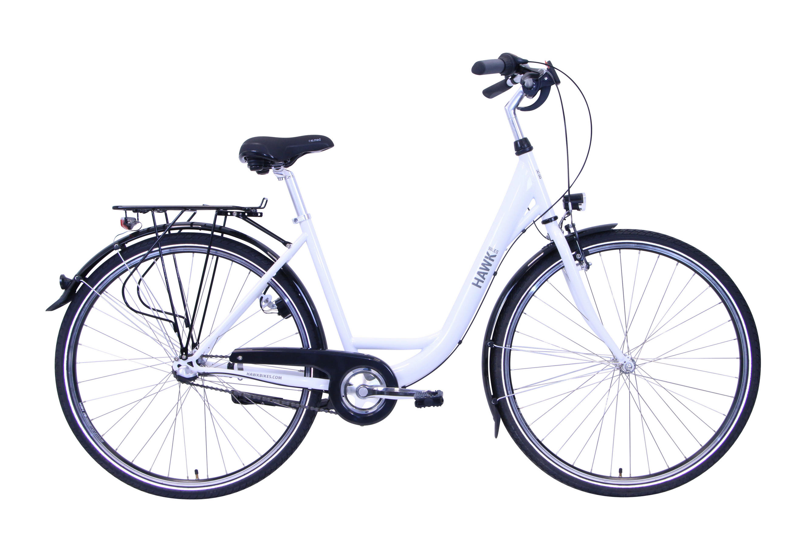 CITYBIKE City Wave Premium White 3 Gang 26 Zoll 43cm & 28 Zoll 48cm - Weiß, Metall (48cm) - Hawk Bikes