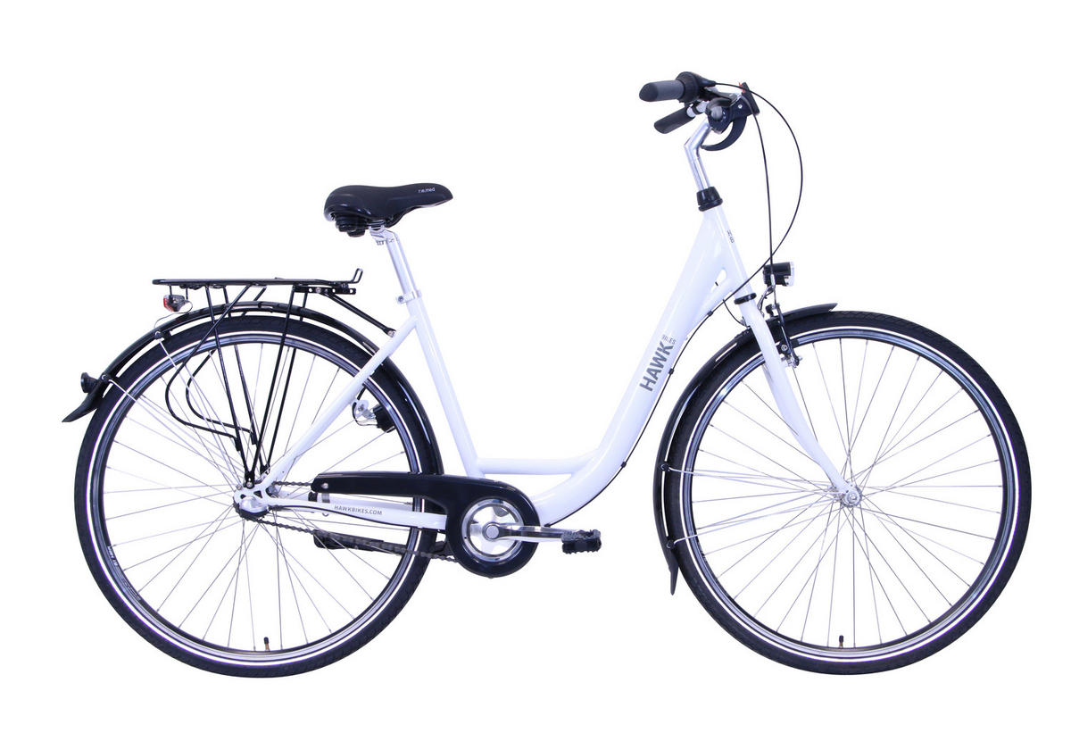 CITYBIKE City Wave Premium White 3 Gang 26 Zoll 43cm & 28 Zoll 48cm - Weiß, Metall (48cm) - Hawk Bikes