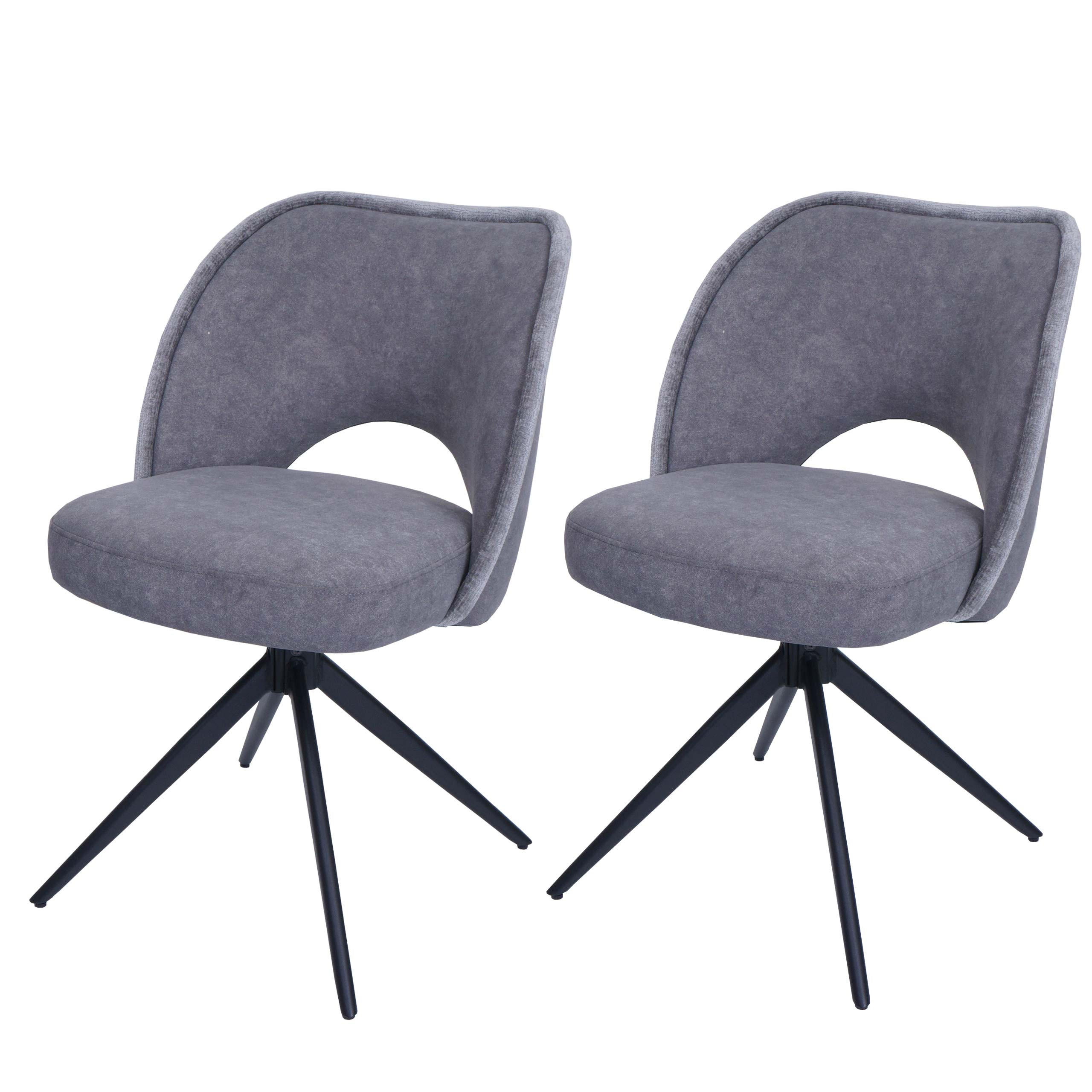 ESSZIMMERSTUHL Grau 2er-Set - Dunkelgrau/Grau, Textil (54/84/60cm) - MCW