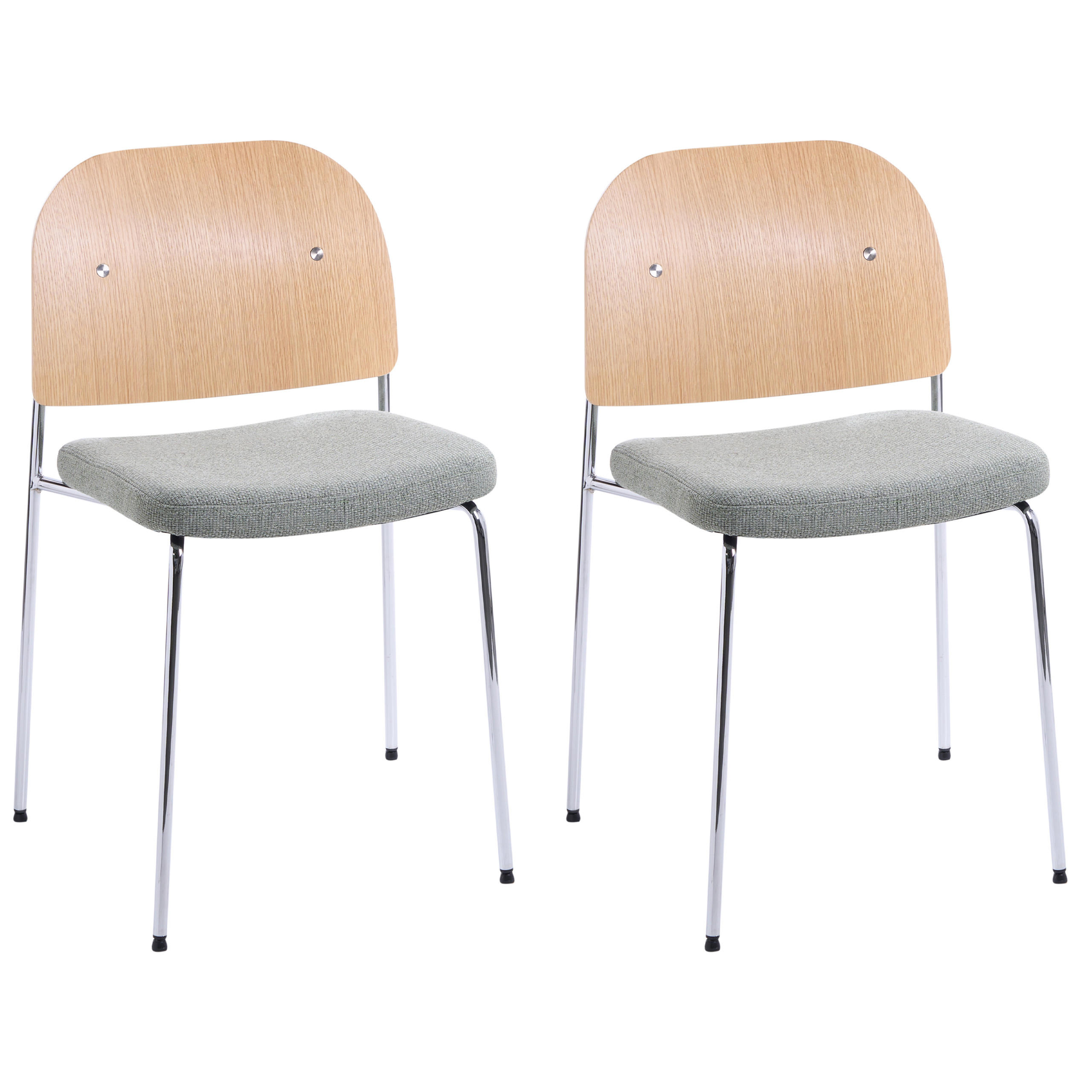 SCAUN DE BUCĂTĂRIE set de 2 metal verde/maro deschis Ashcroft