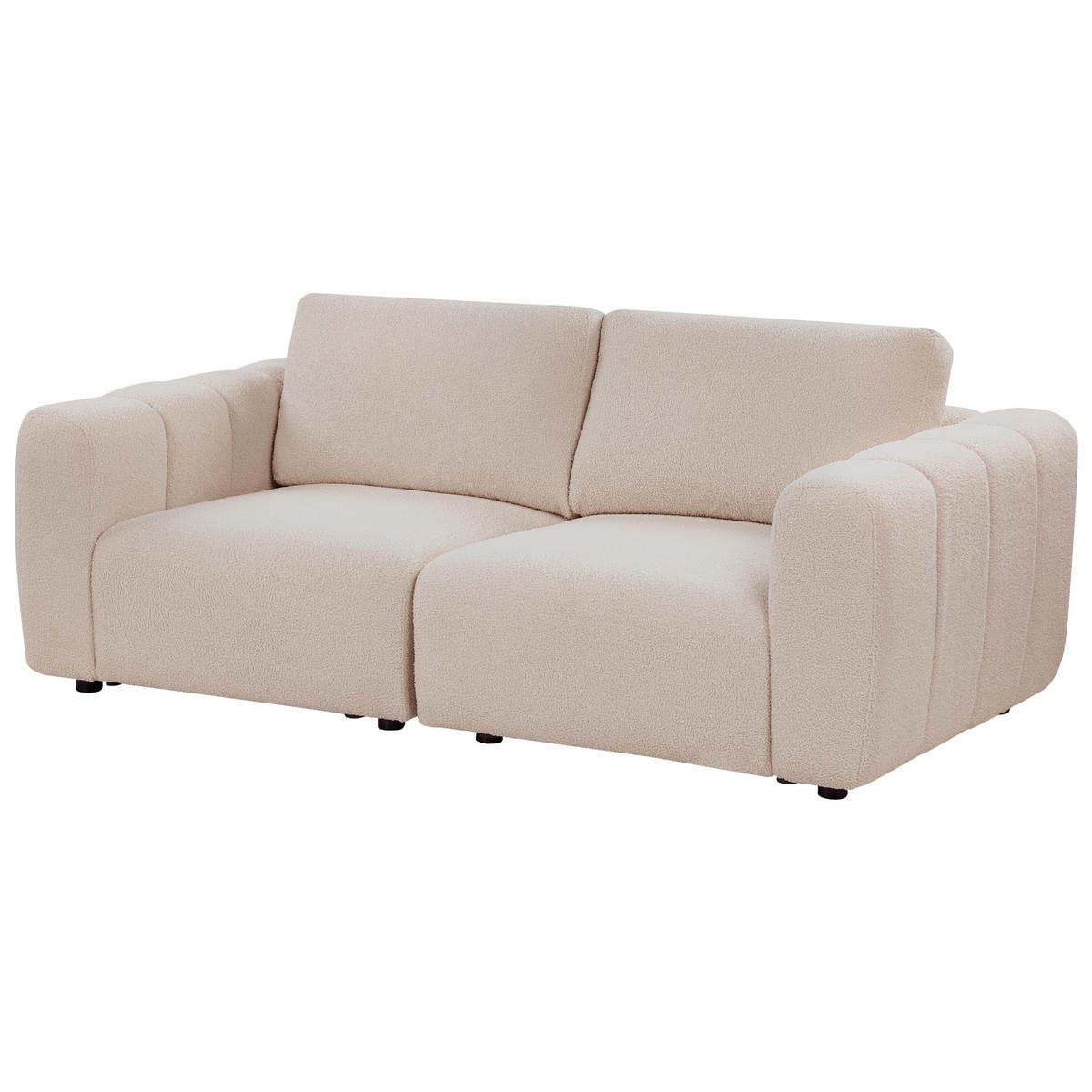MODULSOFA 2-Sitzer Bouclé Beige Kivvik - Beige, Textil (204/80/100cm) - Beliani