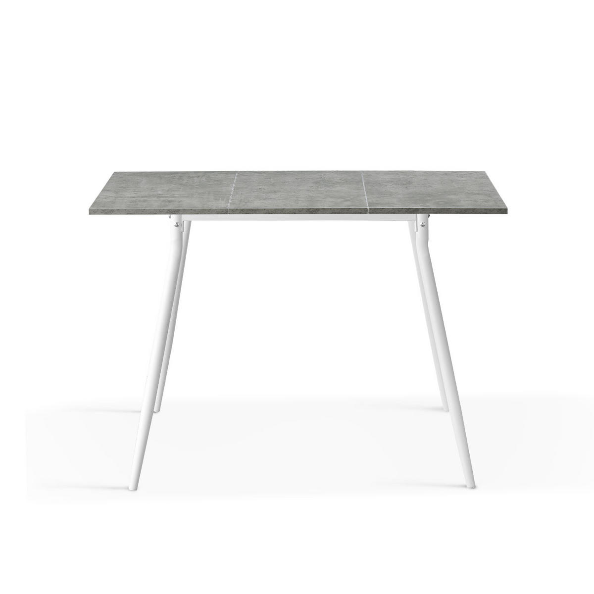 ESSTISCH JONTE 80-120/80/76 cm - Weiß/Grau, Holzwerkstoff/Metall (80/80/76cm) - B&D Home