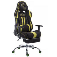 CHEFSESSEL Stoff schwarz/grün - Chromfarben/Schwarz, Textil/Metall (70/125/58cm) - CLP
