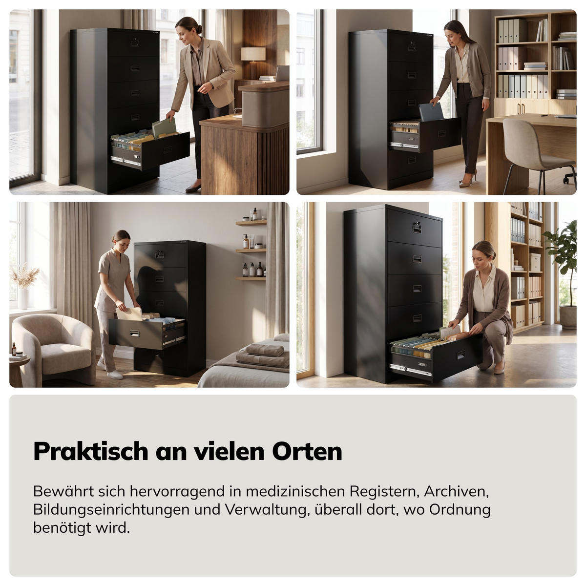 AKTENSCHRANK aus Metall SARA XL V5 162x90x60 cm - Schwarz, Metall (90/162/60cm) - Jan Nowak