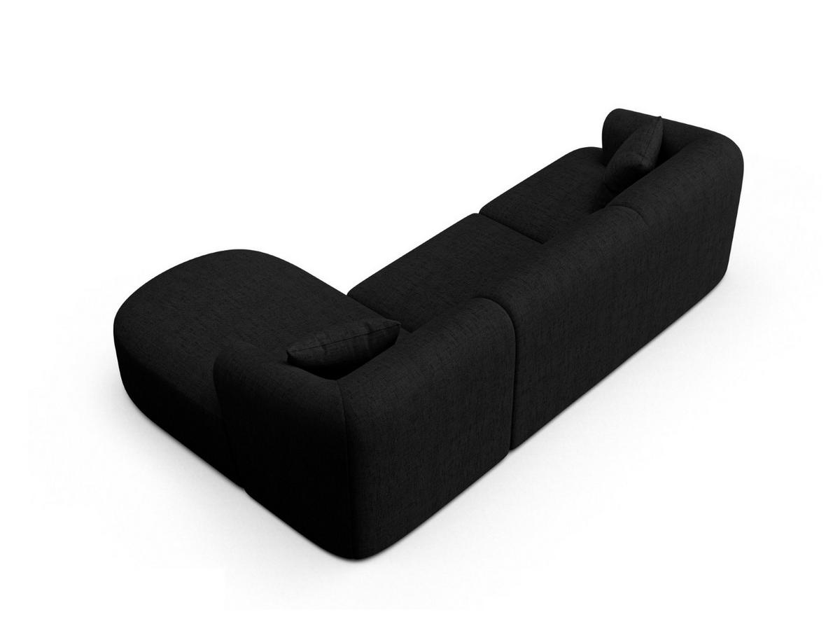 MODULARES-ECKSOFA rechts Campi aus strukturiertem Stoff schwarz 4 Sitzplätze - Schwarz, Textil (156/256cm) - Cosmopolitan Design