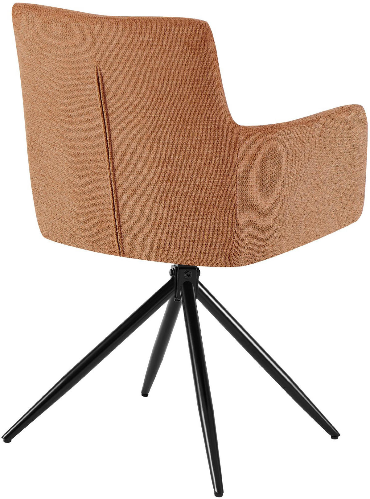 ARMLEHNENSTUHL 2er Set Stoff Orange - Schwarz/Orange, Textil/Metall (59/87/59cm) - CLP