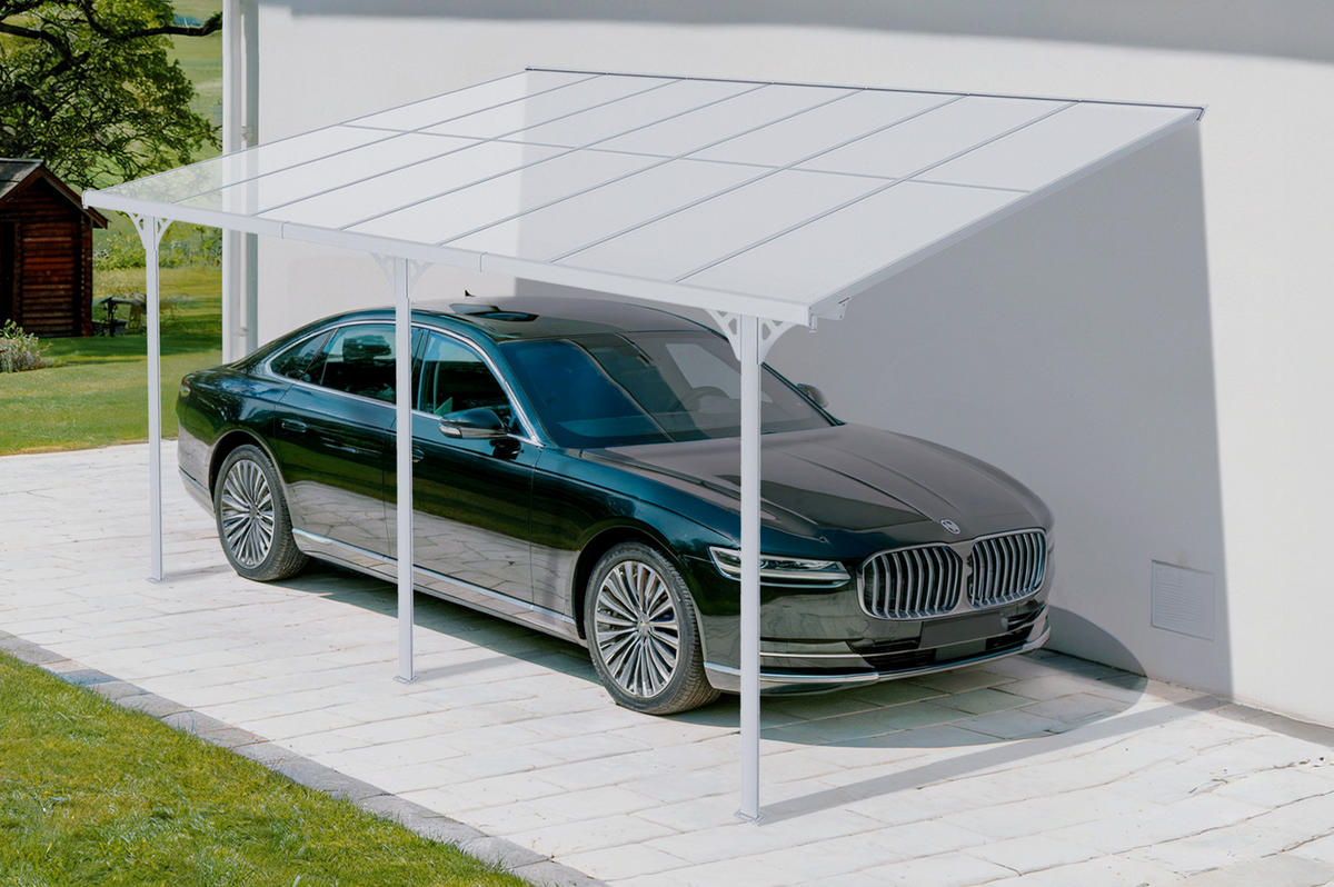 PERGOLA / CARPORT Kleo Weiß 4,5m x 3m - Weiß, Metall (435/270/300cm) - Cazeboo