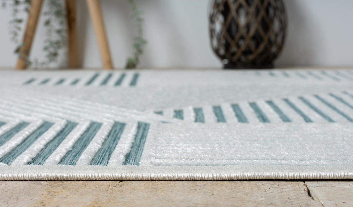 OUTDOORTEPPICH Audrey II Petrol,Creme,Mintgrün 100/160 cm - Petrol, Textil (100/160cm) - My-Rug