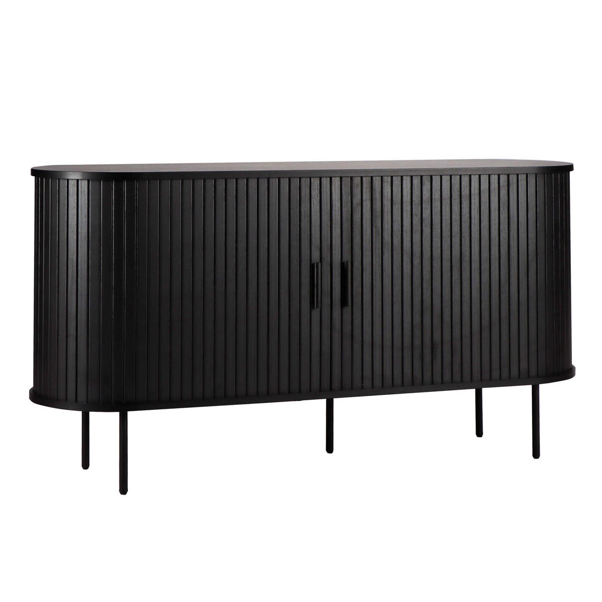 SIDEBOARD 140 cm, Schwarz - Schwarz, Holz (40/76/140cm) - Oviala
