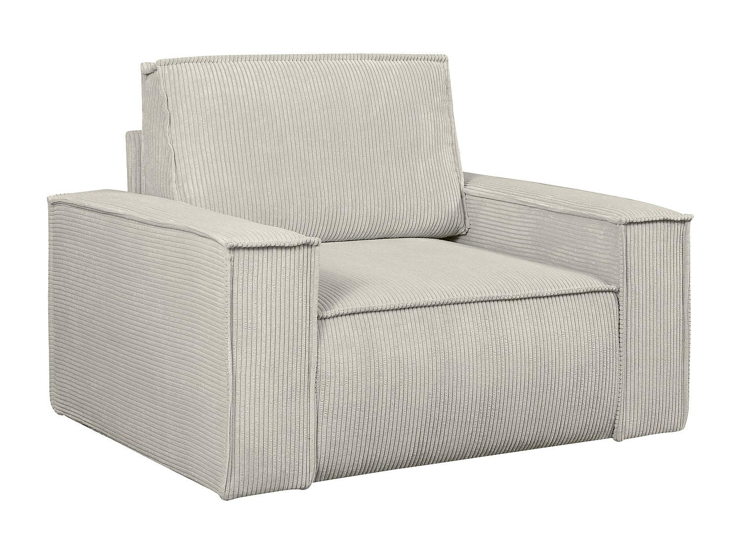 SESSEL mit gerader Rückenlehne - 1 -Sitzer - Samt - beige - AMELIA - Beige, Textil (120/85/86cm) - Vente-Unique