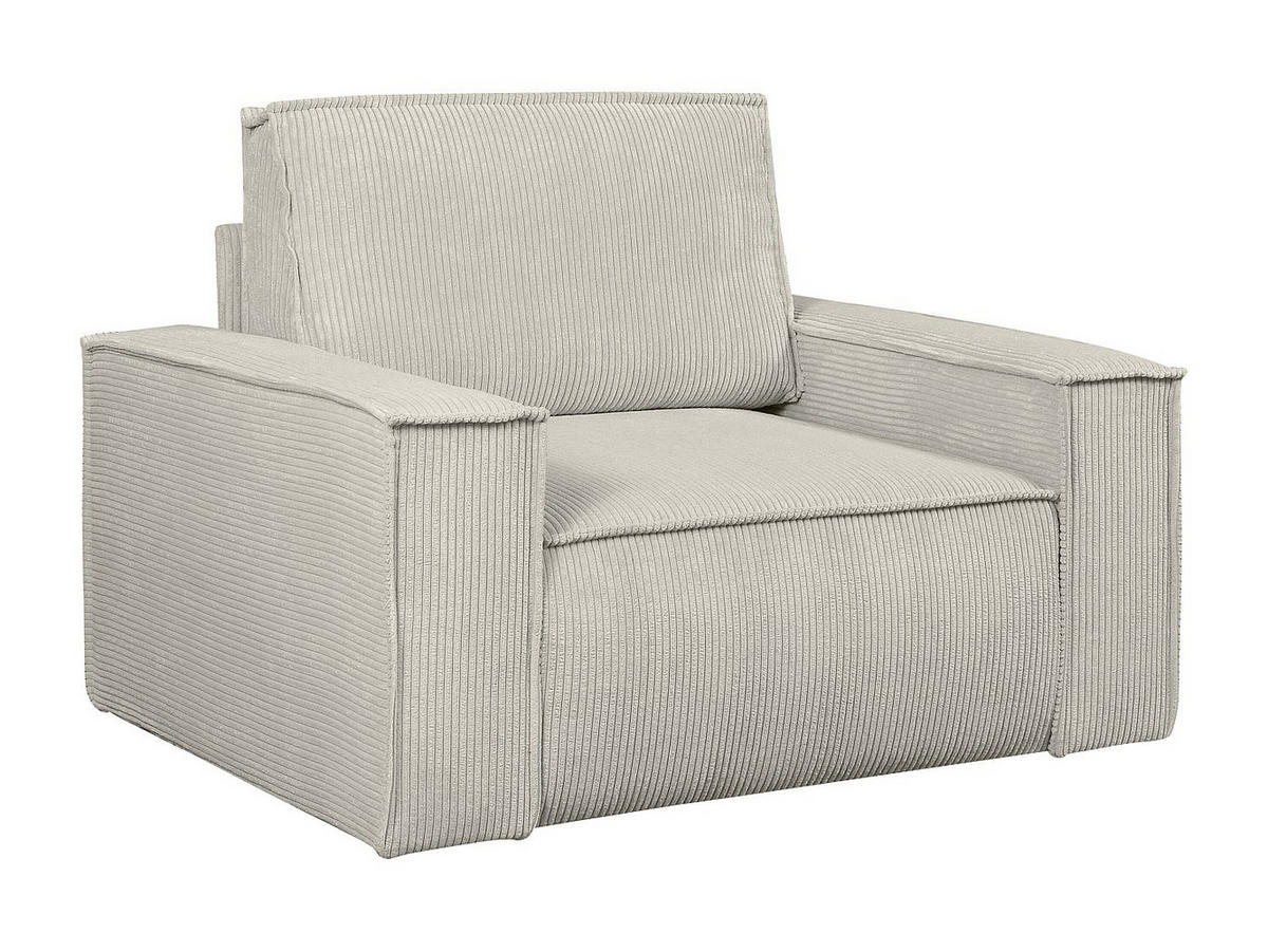 SESSEL mit gerader Rückenlehne - 1 -Sitzer - Samt - beige - AMELIA - Beige, Textil (120/85/86cm) - Vente-Unique