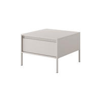 COUCHTISCH Ferrato F 68x68 cm Beige - mit 1 Schublade i Riffel-Detail - Beige, Holz/Holzwerkstoff (68/68/48cm) - Ravio