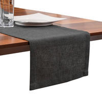 TISCHLÄUFER 30x120 cm dunkelgrau in Leinenoptik, wasserabweisend & waschbar - Dunkelgrau, Textil (30/30/10cm) - SHOPENTRA