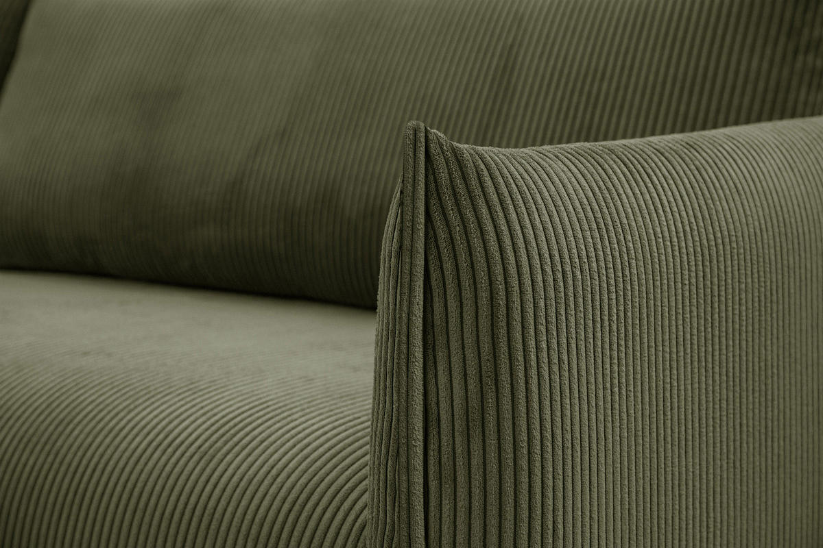 ECKSOFA TAUER 5-Sitzer, olivgrün - Schwarz/Olivgrün, Holzwerkstoff/Kunststoff (174/292cm) - Courtois Laville