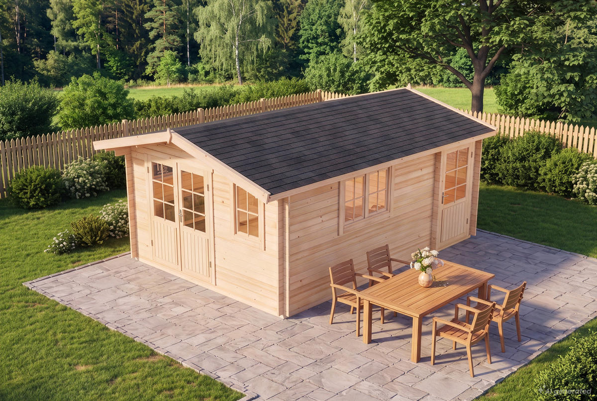 GARTENHAUS Holz Jennifer - Naturfarben, Holz (400/245/550cm) - Alpholz