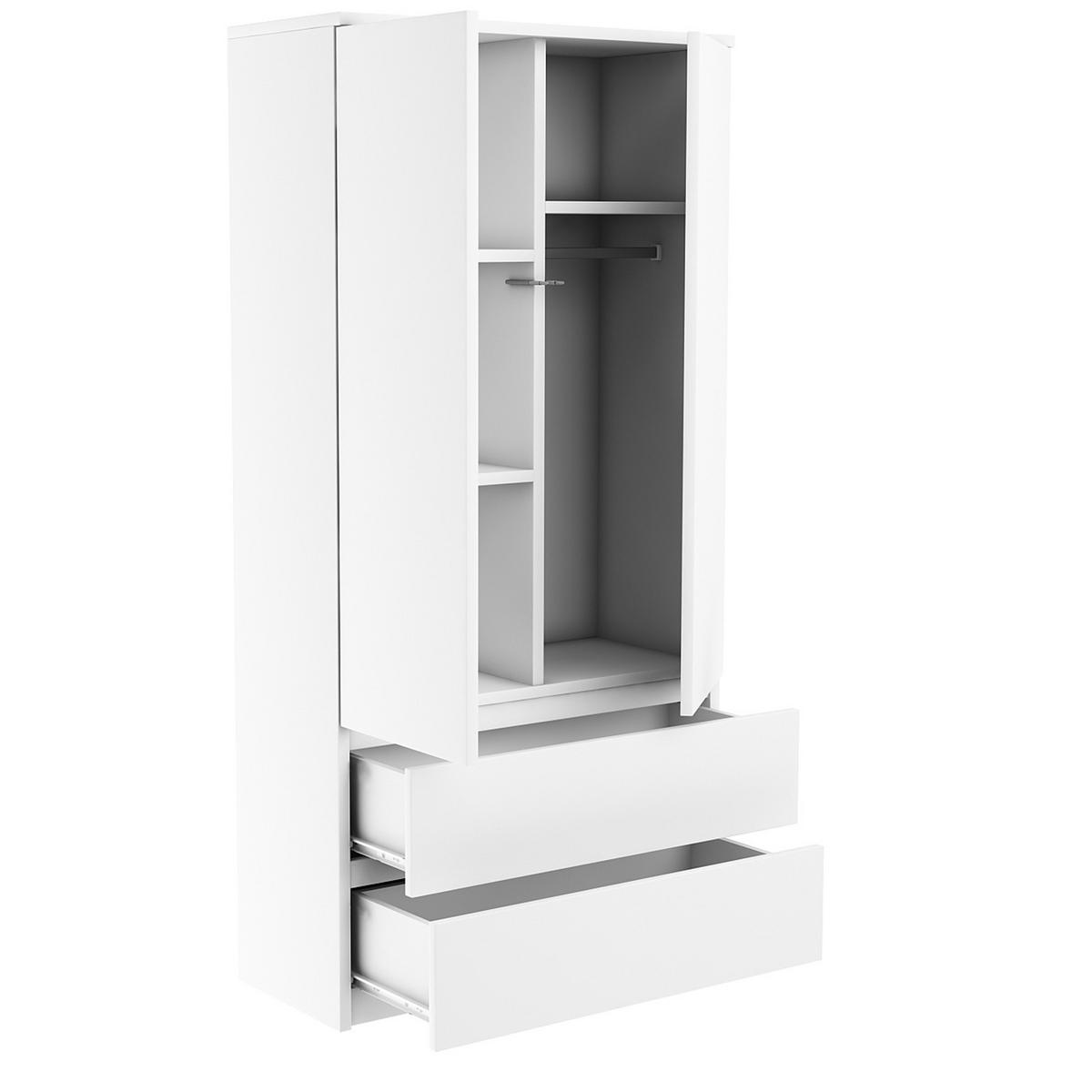 KLEIDERSCHRANK sz07 weiss - Weiß, Holzwerkstoff (86/180/57cm) - roe furniture
