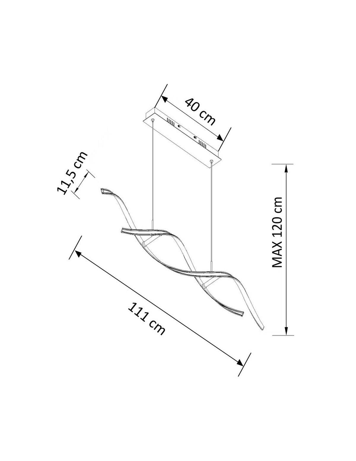HÄNGELEUCHTE Galba, Silber/Chrom, 120cm - Chromfarben, Metall (120/12/120cm) - KOSILUM