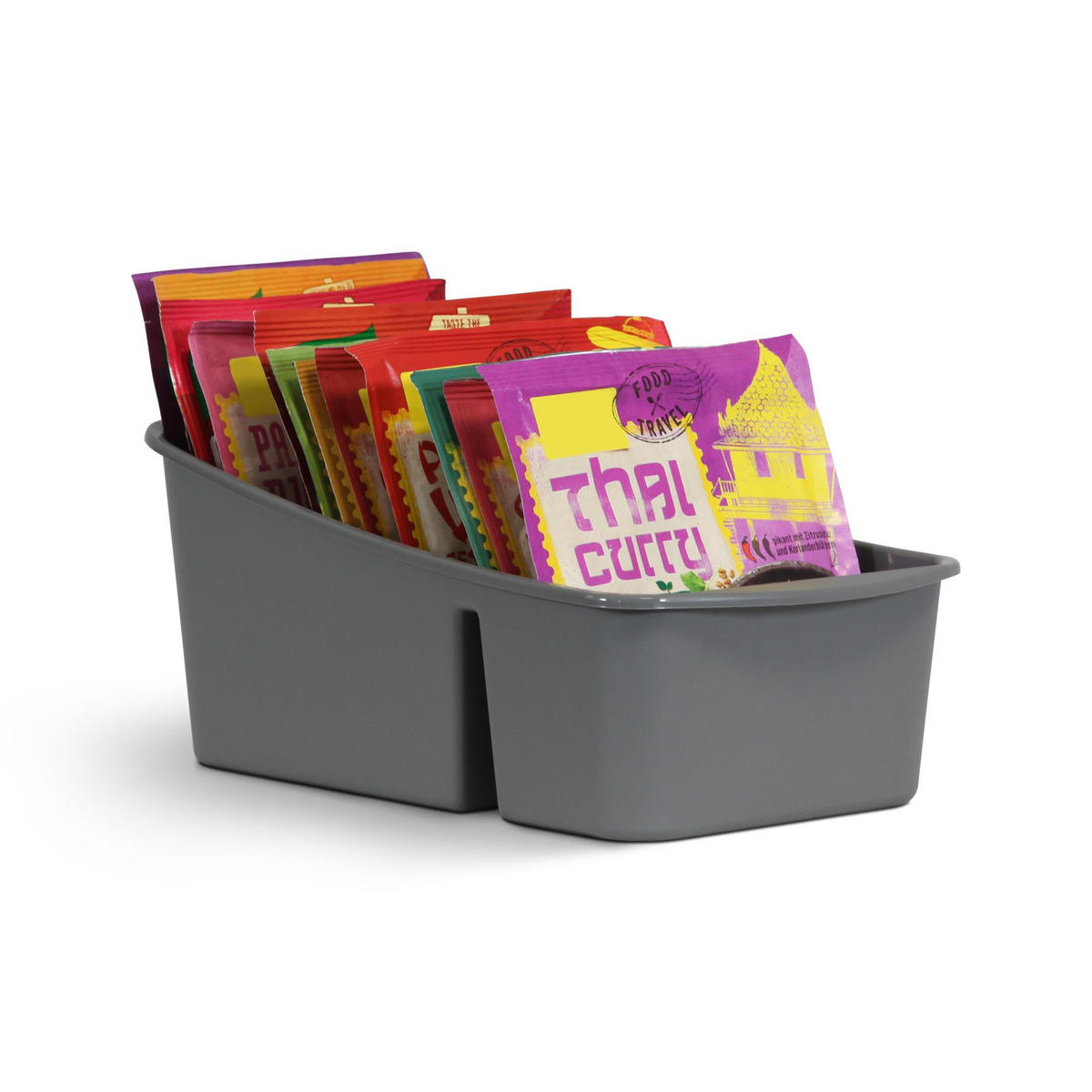 KÜCHENORGANIZER für Gewürze und Tüten Anthrazit 1er-Pack - Anthrazit, Kunststoff (15/10/25cm)