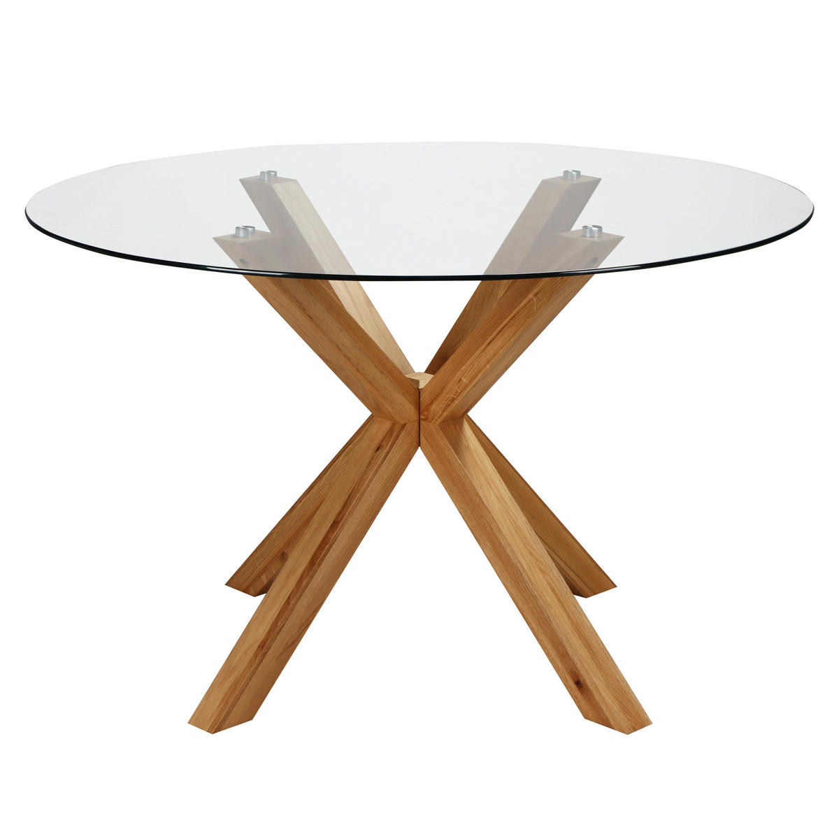 ESSTISCH, Eicheholz - Braun, Glas (120/120/75cm) - Oviala