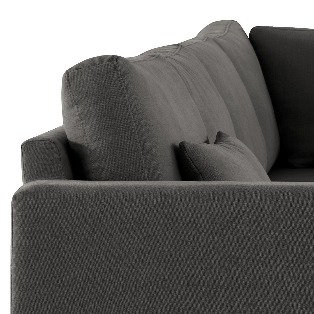 ECKSOFA mit Ottomane - Eichefarben/Anthrazit, Naturmaterialien/Eichenholz (287/219cm) - home24