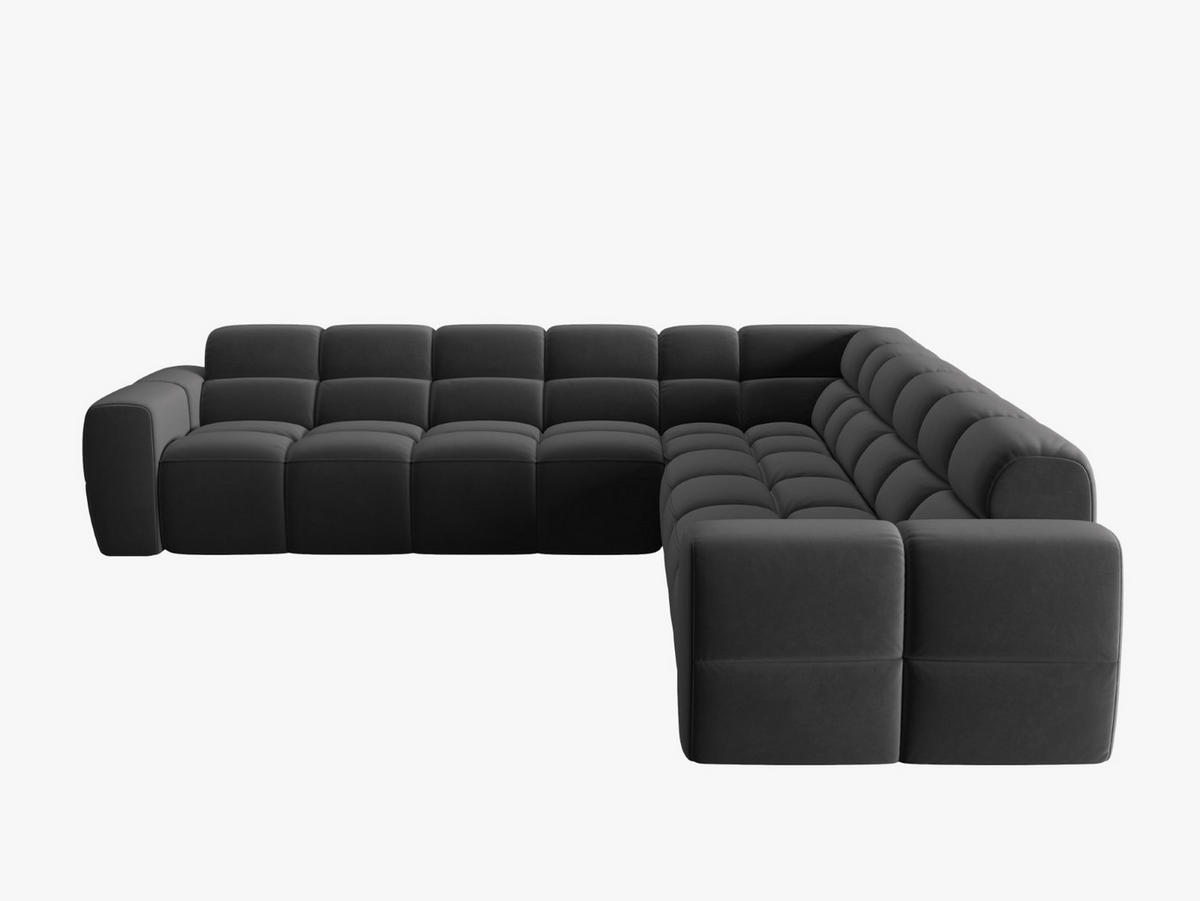 ECKSOFA Lisa aus Samt dunkelgrau 5 Sitzplätze - Dunkelgrau, Textil (310/310cm) - Micadoni