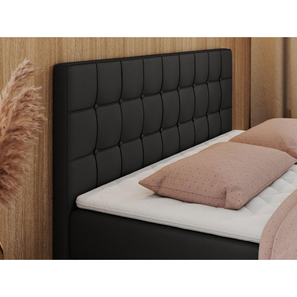 Thumbnail - MKS Boxbett, Schwarz, Textil, 2-Sitzer, H4, Rechteckig, 140x200 cm, Schlafzimmer, Betten, Boxspringbetten