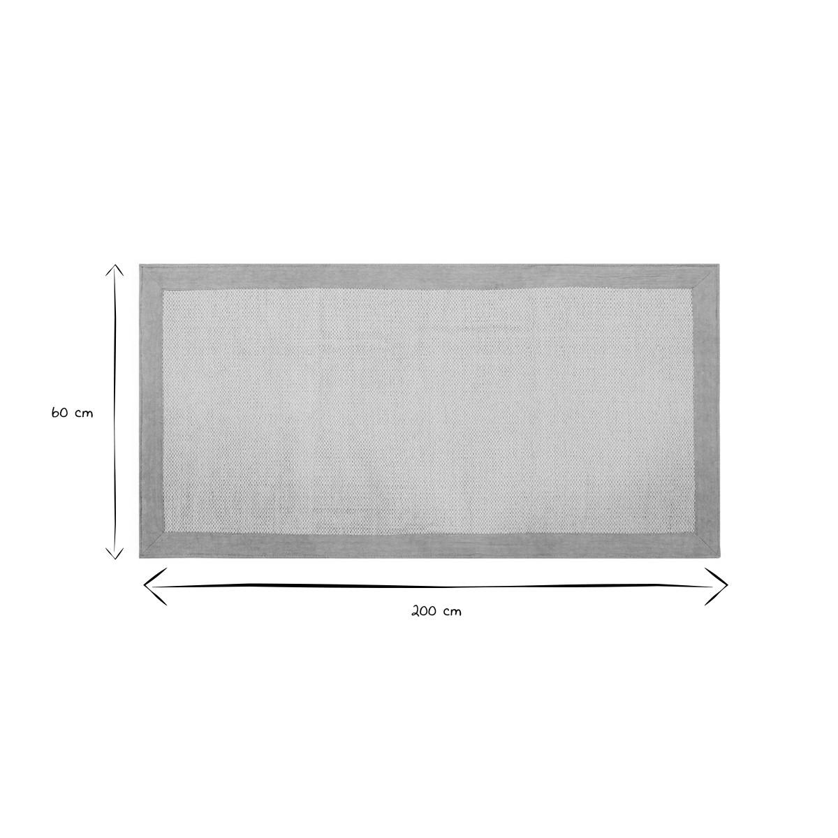 TEPPICH für den Flur aus perlblauer Baumwolle 60 x 200 cm ASTER - Grau, Textil (200/200cm) - Miliboo
