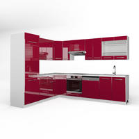 ECKKÜCHE Fame-Line Bordeaux Hochglanz/Weiß 227 x 287 cm, AP Marmor - Bordeaux/Weiß, Holzwerkstoff (287/81.6/60cm) - Vicco