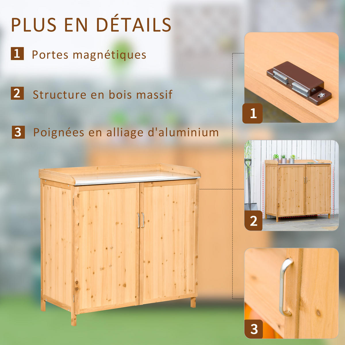 PFLANZTISCH DE-18934 Zedernholz - Orange, Holzwerkstoff (98/48/95cm) - ComfortXL