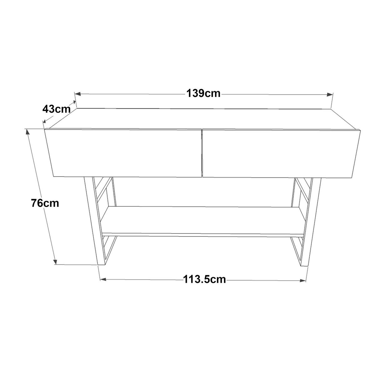 KONSOLENTISCH Lappeenranta - Schwarz/Braun, Holzwerkstoff/Metall (43/139/76cm) - [en.casa]