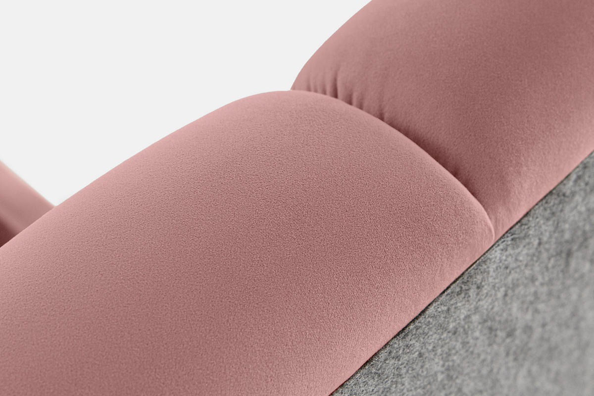 POLSTERBETT GIZO, Muschel-Design - Pink/Schwarz, Holz/Holzwerkstoff (202/204cm) - KONSIMO®